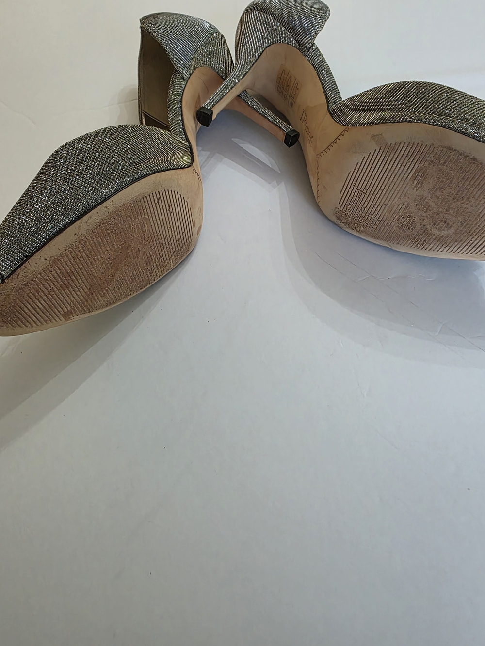 J.Renee Silver Glitter Peep-Toe Heels with Bow Accent - Picture 4 of 4